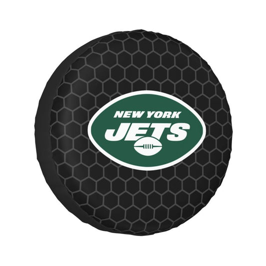 New York Jets Grid printed car tire cover dustproof and waterproof tire cover
