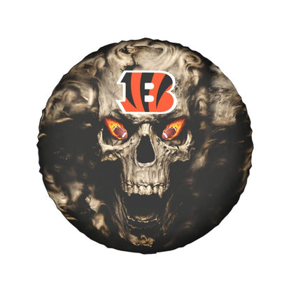 Cincinnati Bengals print Skull print car tire cover tire dust cover