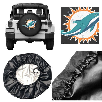 Miami Dolphins 2 Print tire protection covers car sunscreen tire protection covers