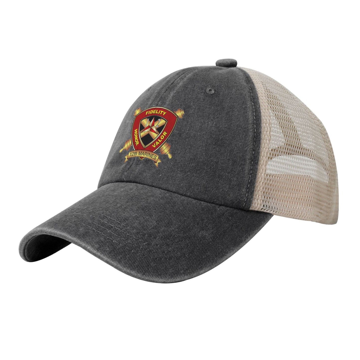 12th Marines Printed unisex baseball cap adjustable grid baseball cap veteran gift