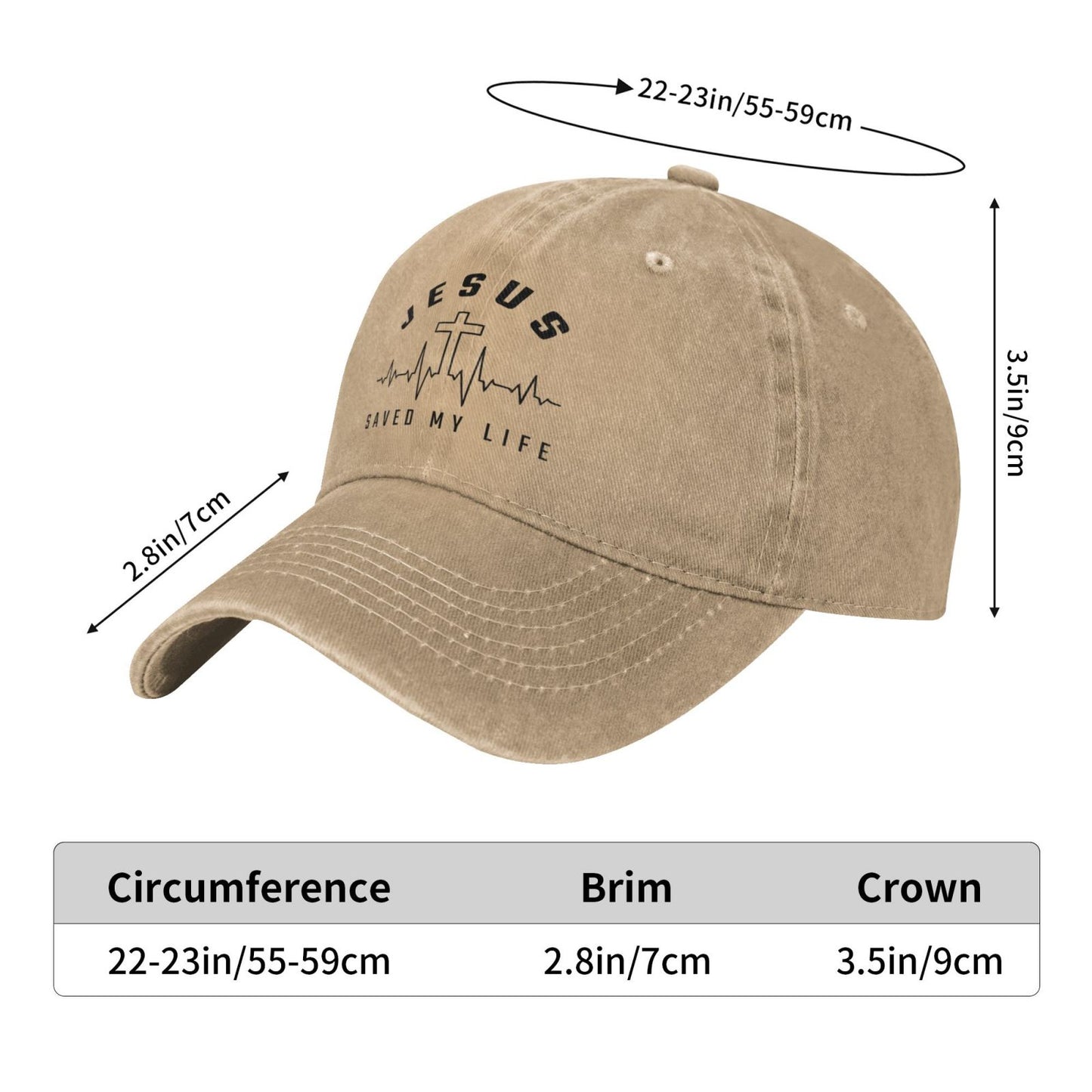 Jesus-Saved My Life Printed unisex baseball cap adjustable cap outdoor sun hats trucker hat