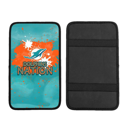Miami Dolphins print car center console armrest pad Car armrest box protective cover