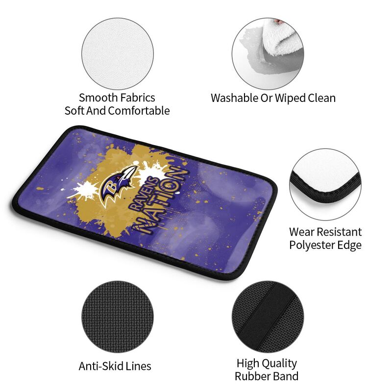 Baltimore Ravens print car center console armrest pad Car armrest box protective cover