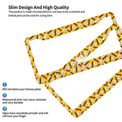 Pittsburgh Steelers Print front rear license plate holder circular hole license plate holder (one pair)