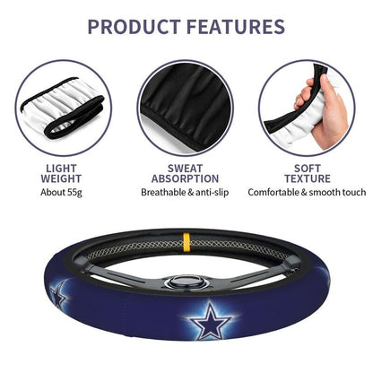 Dallas Cowboys 3 Printed elastic steering wheel cover anti slip breathable