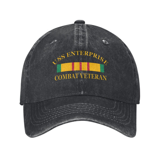 USS Enterprise Vietnam Combat Veteran Printed unisex baseball cap adjustable cap outdoor sun hats trucker hat