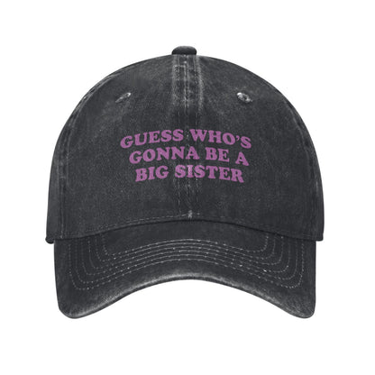 GUESS WHO'S GONNA BE ABIG SISTER Printed unisex baseball cap adjustable cap outdoor sun hats trucker hat