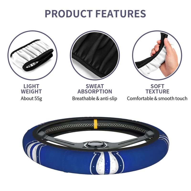 Indianapolis Colts Printed breathable elastic steering wheel protective cover