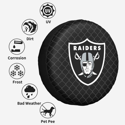 Las Vegas Raiders Grid background car tire waterproof dustproof protective cover