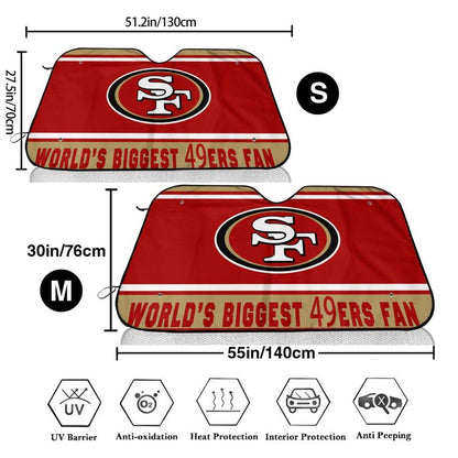 San Francisco 49ers Printing is suitable for car front windshield sunshades Car windshield sunshades