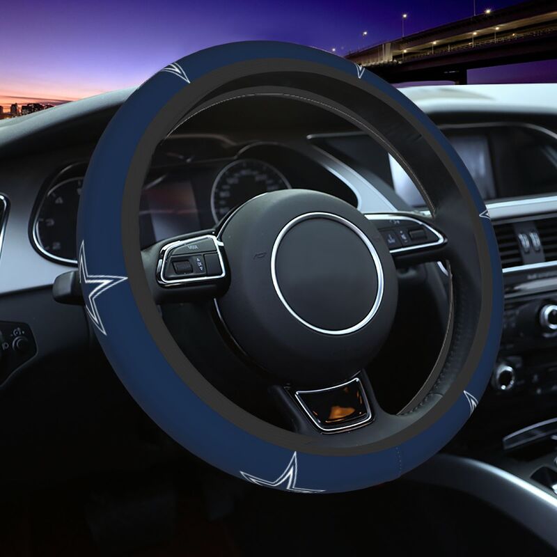 Dallas Cowboys 4 Printed elastic steering wheel cover anti slip breathable