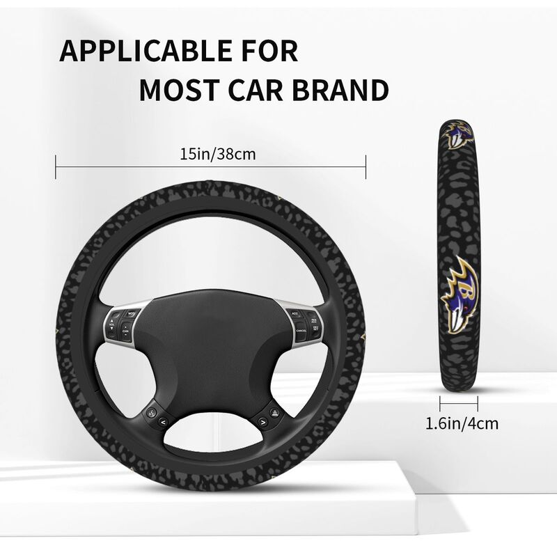 Baltimore Ravens Printed elastic steering wheel cover car anti-skid cover