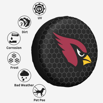 Arizona Cardinals Grid printed car tire cover dustproof and waterproof tire cover