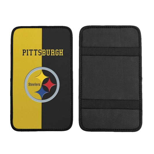 Car armrest box pad Pittsburgh Steelers 3 Printed central armrest box cushion protective pad
