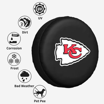 Kansas City Chiefs Car tire protection cover spare tire waterproof and dustproof cover