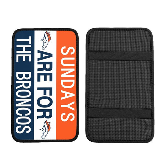 Denver Broncos Personalized printed car armrest cover Car handrail box cushion
