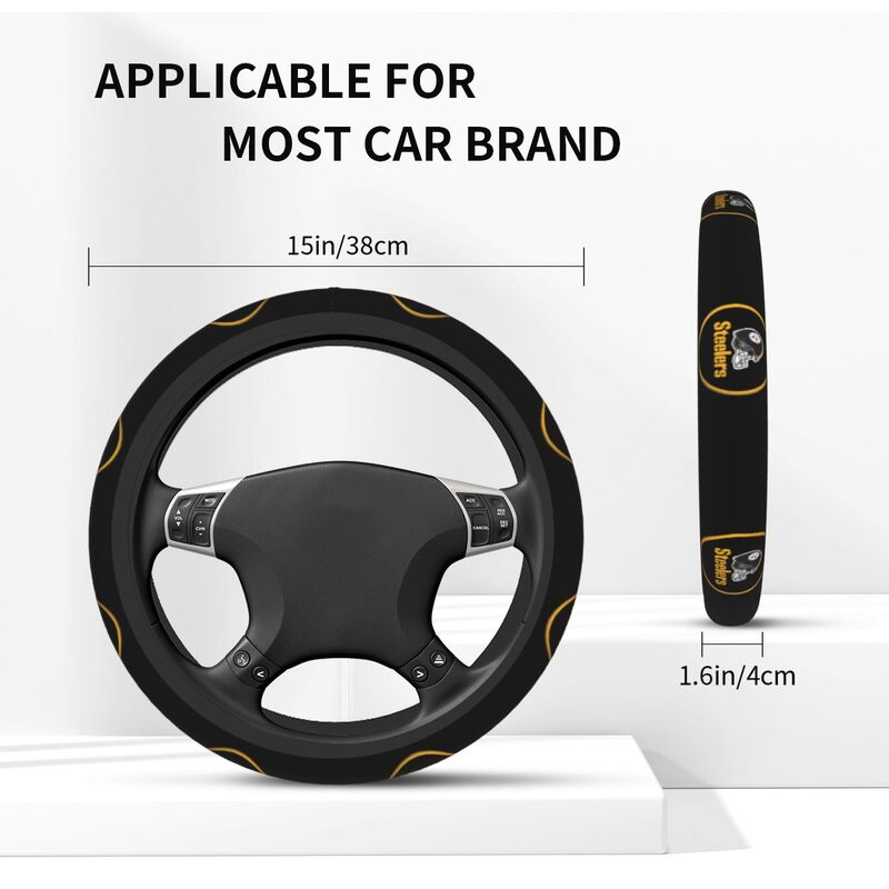 Pittsburgh Steelers 2 Printed elastic steering wheel cover car steering wheel protective cover