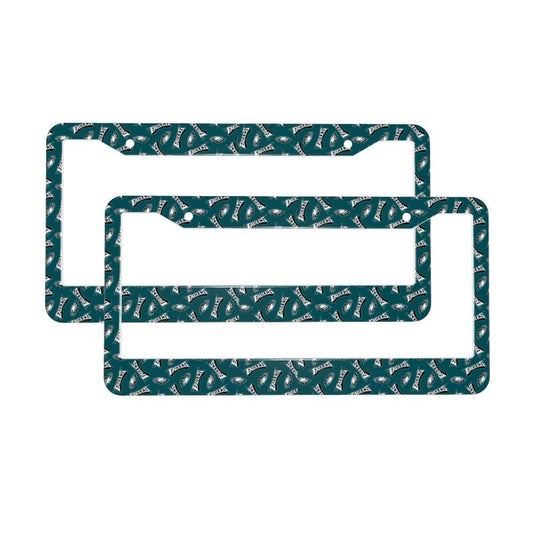 Philadelphia Eagles Print front rear license plate holder circular hole license plate holder (one pair)