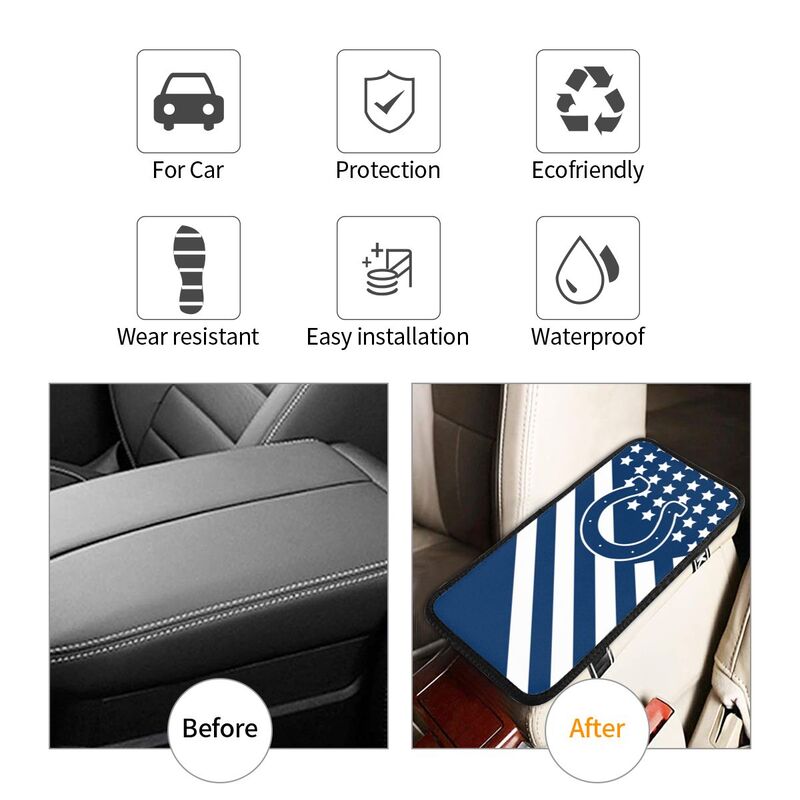 Indianapolis Colts Printed car armrest box pad anti-abrasion pad
