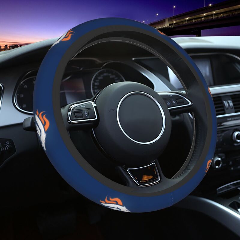 Denver Broncos Printed breathable anti slip cover elastic steering wheel cover