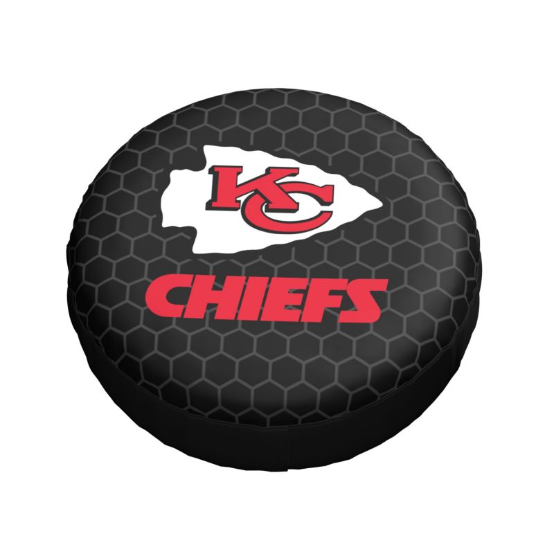 Kansas City Chiefs Grid printed car tire cover dustproof and waterproof tire cover