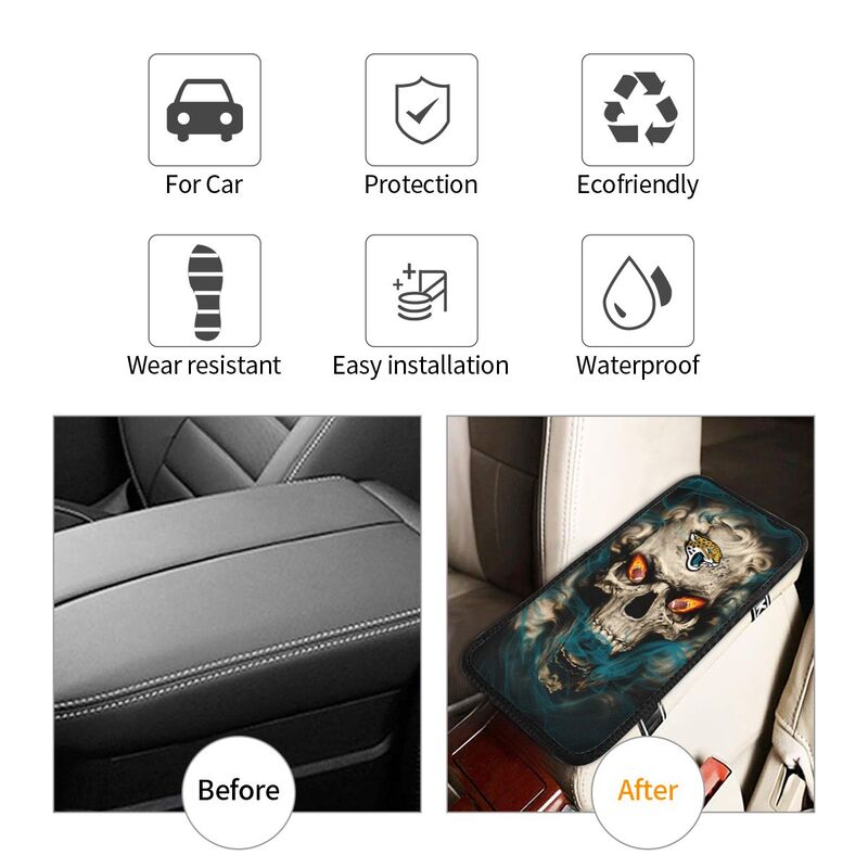 Jacksonville Jaguars Printed car armrest box pad elbow support anti slip pad