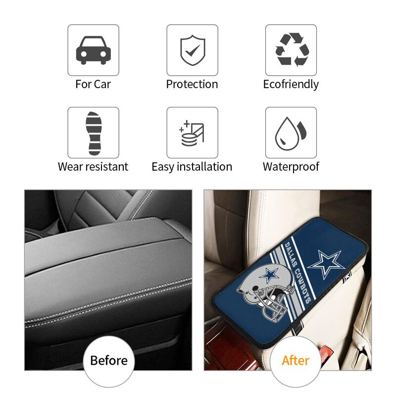Car armrest box pad Dallas Cowboys Printed central armrest box elbow pad