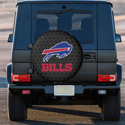 Buffalo Bills Grid printed car tire cover dustproof and waterproof tire cover