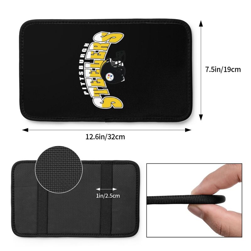 Car armrest box pad Pittsburgh Steelers 4 Printed central armrest box pad protective pad