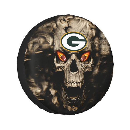 Green Bay Packers print Skull print car tire cover tire dust cover