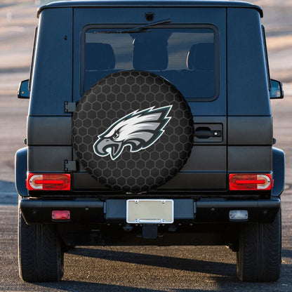 Philadelphia Eagles Grid printed car tire cover dustproof and waterproof tire cover