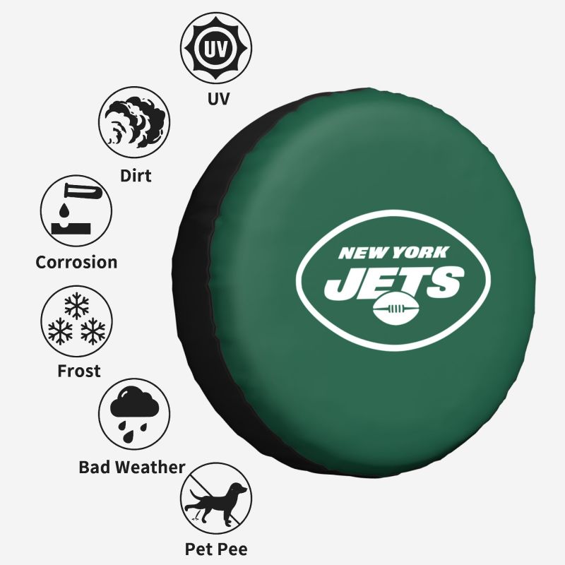 New York Jets 4 Car tire protective cover waterproof and dustproof tire cover