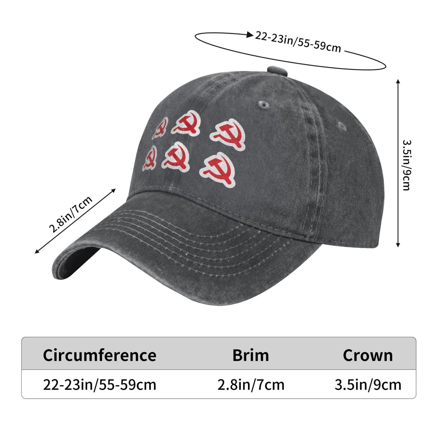 Hammer And Sickle X6 Printed unisex baseball cap outdoor hats adjustable cap trucker gift hat