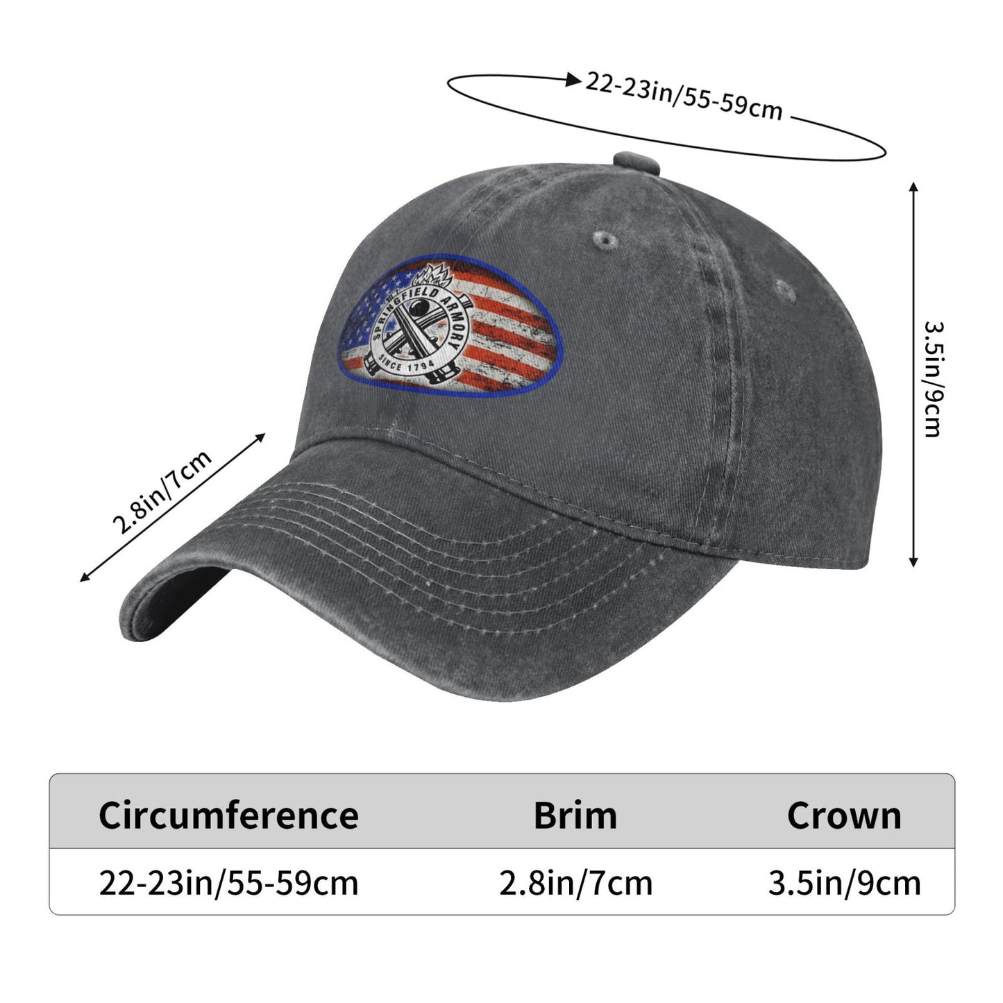 Springfield Armory USA Flag Printed unisex baseball cap adjustable cap outdoor sun hats trucker hat