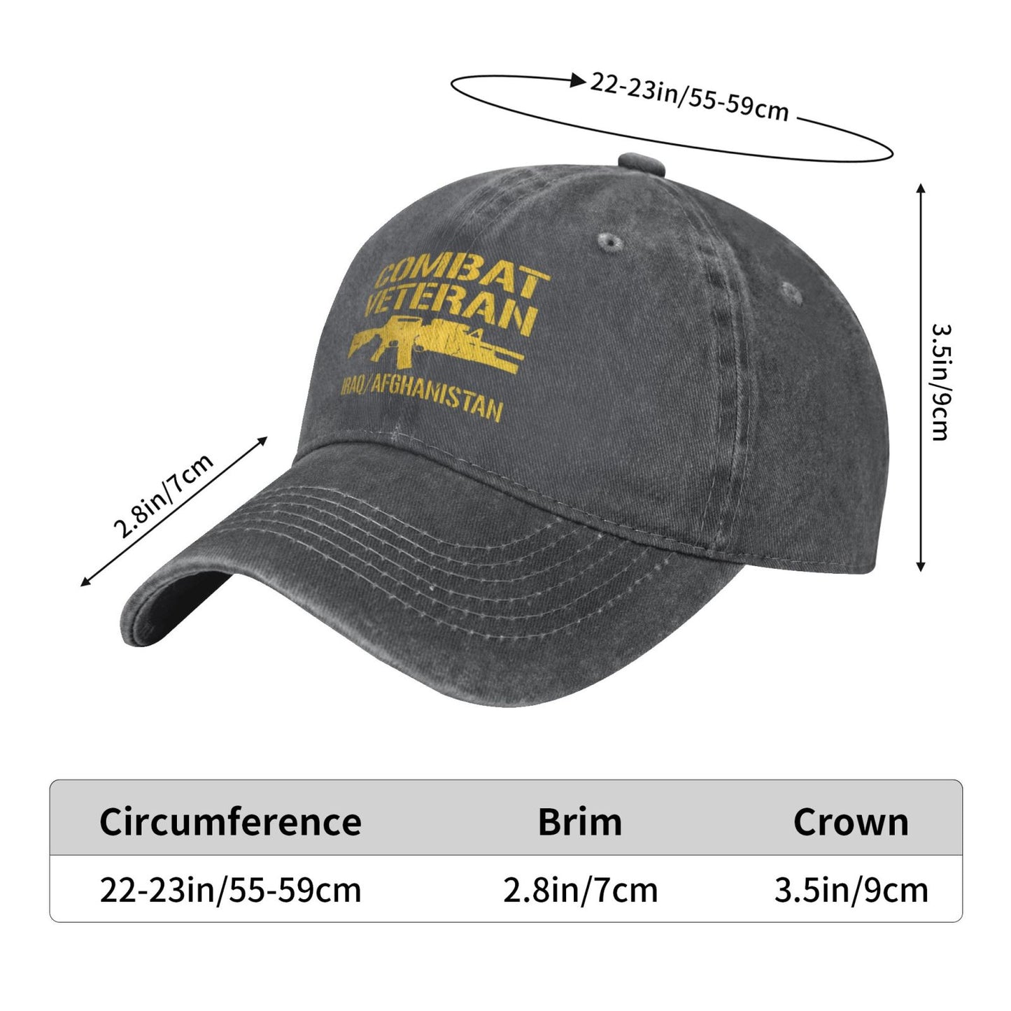 Combat Veteran Iraq And Afghanistan Printed unisex baseball cap adjustable cap outdoor sun hats trucker hat