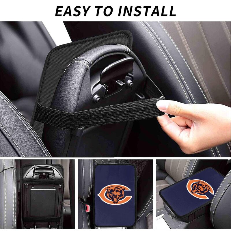 Car armrest box pad Chicago Bears Printed central armrest box cushion protective pad