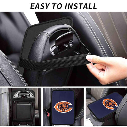 Car armrest box pad Chicago Bears Printed central armrest box cushion protective pad