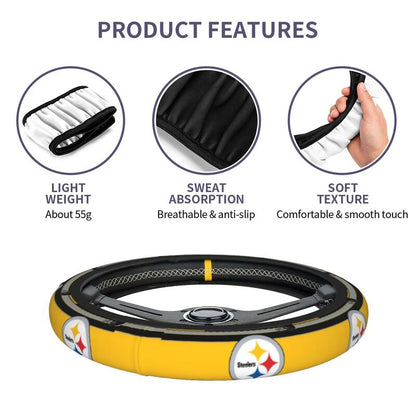 Pittsburgh Steelers 1 Printed breathable anti slip cover elastic steering wheel cover
