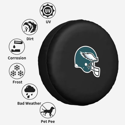 Philadelphia Eagles 2 Car tire protective cover waterproof and dustproof tire cover