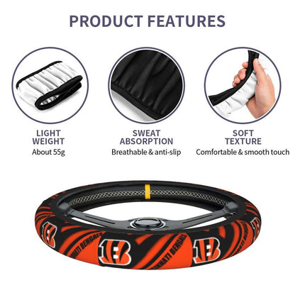 Cincinnati Bengals Printed breathable elastic steering wheel cover