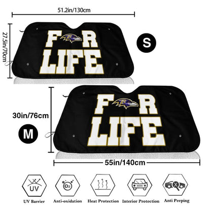 Baltimore Ravens 2 Printed car windshield sunshade (multi size)  front windshield sunshade