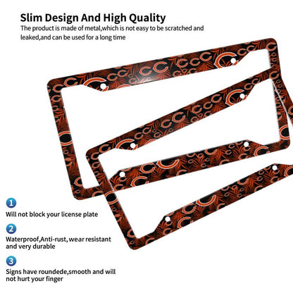Chicago Bears Print Car license plate frame four hole license plate holder (one pair)