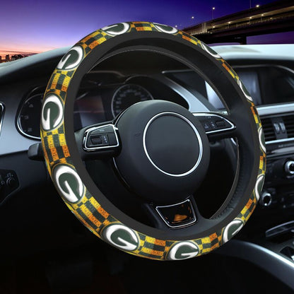 Green Bay Packers 2 Printed breathable anti slip cover elastic steering wheel cover