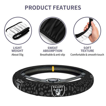 Las Vegas Raiders Printed elastic steering wheel cover car steering wheel protective cover