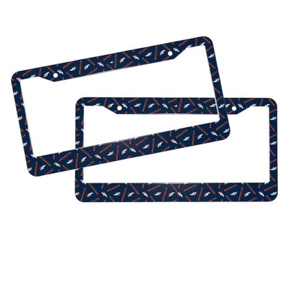Denver Broncos Print front rear license plate holder circular hole license plate holder (one pair)