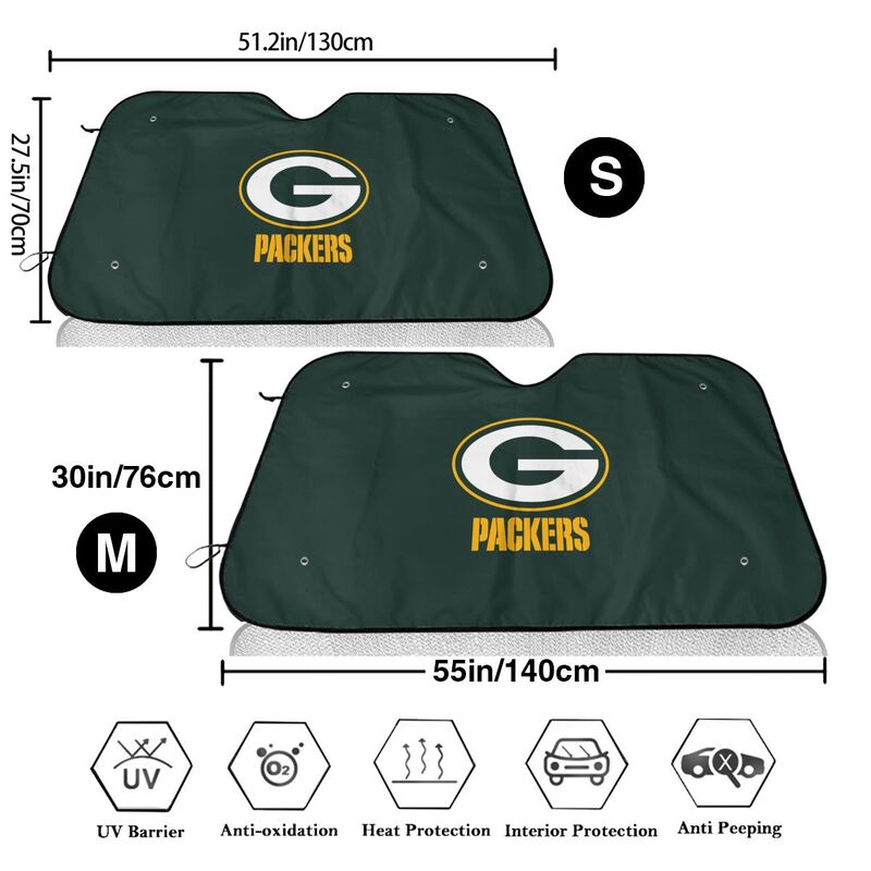 Green Bay Packers 2 Printing suitable for front Car windshield sunshades Car windshield sunshades
