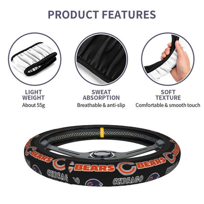 Chicago Bears 5 Printed car protective cover elastic steering wheel cover