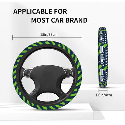 Seattle Seahawks Printed elastic steering wheel cover car steering wheel protective cover