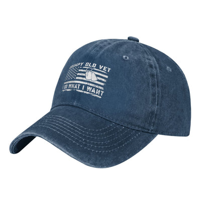 Military Veteran Grumpy Old Vet I Do What I Want Printed unisex baseball cap adjustable cap outdoor sun hats trucker hat