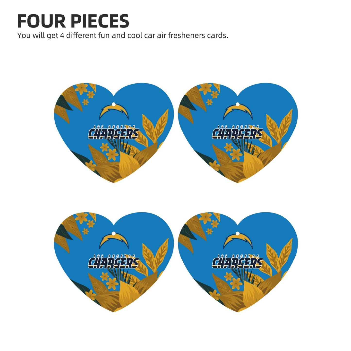 4pcs- San Diego Chargers car aromatherapy tablets Car Air Fresheners Cards Set